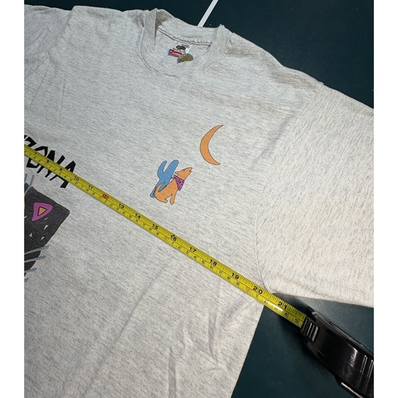 Vtg 90s Arizona Wolf Abstract Art T Shirt Large Wrap Around Single Stitch 80s - Picture 13 of 13